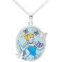 Disney Cinderella Silver Plated Sapphire Crystal Pendant, 18''