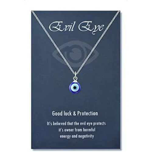 PPJew Evil Eye Necklace Chain Blue Eyes Amulet Pendant Necklace Ojo Turco Kabbalah Protection Adjustable Delicate Jewelry Gift for Women Girls(Silver/Gold) PPJew Evil Eye Necklace Chain Blue Eyes Amulet Pendant Necklace Ojo Turco Kabbalah Protection Adjustable Delicate Jewelry Gift for Women Girls(Silver/Gold)