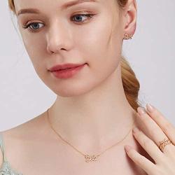 BMMYE Dainty Letter Necklace with Cubic Zirconia Pendant Unique Necklace Gold & Silver Charm Script Word Love Mama Valentines Day Mothers Day Bridesmaid Gift