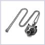 Fusamk Punk Rock Titanium Steel Animal Tiger Head Pendant Chain Necklace