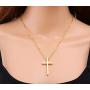 MiniJewelry Silver Cross Necklace Rose Gold Cross Necklace Gold Cross Necklace for Women Stainless Steel Cross Necklace, 18 Inch