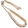 LESLIE BOULES Multicolored Strand Evil Eyes Bracelet 18K Gold Plated Adjustable Chain Protection Jewelry