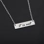 ENSIANTH It is Well with My Soul Necklace Inspirational Bar Necklace Faith Jewelry Gift for Her