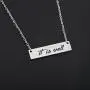 ENSIANTH It is Well with My Soul Necklace Inspirational Bar Necklace Faith Jewelry Gift for Her
