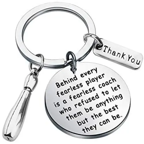 AKTAP Bowling Ball Coach Gifts Bowling Pin Pendant Keychain Behind Every Fearless Player is A Fearless Coach Bowling Ball Lover Jewelry Gift for Bowling Players AKTAP Bowling Ball Coach Gifts Bowling Pin Pendant Keychain Behind Every Fearless Player is A Fearless Coach Bowling Ball Lover Jewelry Gift for Bowling Players