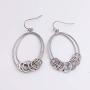 SELOVO Hook Fishhook Dangle Earrings Funky Bohemian Art Decp Jewelry Silver Tone