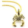 Scorpion Pendant Stainless Steel Necklace for Men Women Punk Jewelry Hiphop Rock Padlock Metal Birthday Anniversary Graduation Stylist Gift,Gold