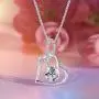 Heart Necklace - 14k White Gold Plated Love Necklace 5A Cubic Zirconia - Heart Pendant Necklace - Jewelry Gifts Necklaces for women