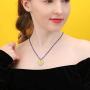 SISMIURRA 12 Zodiac Necklace 18K Gold Plated Natural Stone Chain 5A CZ Astrology Coin Pendant Necklace Birthday Jewelry Gifts for Women Girls
