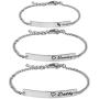WUSUANED Baby&Mommy Bracelet Baby Baptism Bracelet Mom Daughter Bar Bracelet Set Gift for New Mom&Baby