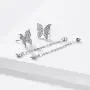 Mints Sterling Silver Butterfly Earring Cubic Zirconia Dangle Earrings Drop Jewelry for Women