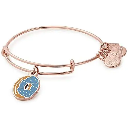 Alex and Ani Womens Donut Bangle Bracelet, Shiny Rose Gold, Expandable Alex and Ani Womens Donut Bangle Bracelet, Shiny Rose Gold, Expandable
