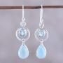 NOVICA Multi-Gem Larimar .925 Sterling Silver Dangle Earrings, Gleaming Daylight