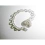 DVE Fashion Chain Bracelet, Hollow Out Heart Pendant Silver Plated Chain Bracelets for Women, Nickel-Free, Hypoallergenic