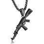 Heavstjer Hip Hop Stainless Steel AK-47 Gun Pendant Necklace,22inches Link Chain