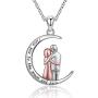 EJALEN Sterling Silver Couples Necklace - I Love You to The Moon and Back Necklace Lovers Jewelry Gifts Valentines Day, Anniversary and Birthday for Girlfriend,Wife and Women