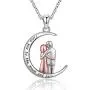 EJALEN Sterling Silver Couples Necklace - I Love You to The Moon and Back Necklace Lovers Jewelry Gifts Valentines Day, Anniversary and Birthday for Girlfriend,Wife and Women EJALEN Sterling Silver Couples Necklace - I Love You to The Moon and Back Necklace Lovers Jewelry Gifts Valentines Day, Anniversary and Birthday for Girlfriend,Wife and Women