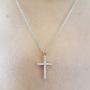 Dazzlingrock Collection 0.25 Carat (ctw) 10K Gold Round White Diamond Ladies Cross Pendant 1/4 CT (Silver Chain Included)