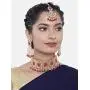 Aheli Faux Pearl Choker Necklace with Earrings Indian Traditional Bollywood Jewelry Set for Women Girls