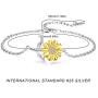 Sunflower Bracelet 925 Sterling Silver Sunflower Jewelry Sunflower Mother Day Gift Summer Jewelry Gift For Women Girlfriend Daughter with Gift Box