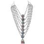 Jwellmart Indian Oxidized Silver Long Statement Partywear Multiline Necklace Fashion Jewelry Set for Women and Girls