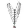 Jwellmart Indian Oxidized Silver Long Statement Partywear Multiline Necklace Fashion Jewelry Set for Women and Girls