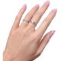DURSI 2MM Stainless Steel Rings Women’s Stackable Eternity Ring Band Engagement Wedding Ring Set Silver/Rose Gold Tone 3 PCS