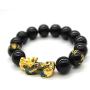 MANRUO Feng Shui The Best Prosperity Black Bead Bracelet with Color Changed Pi Xiu/Pi Yao Attract Wealth and Good Luck
