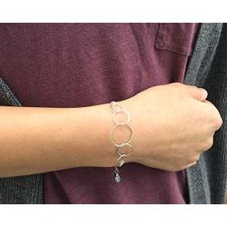 EFYTAL 50th Birthday Gifts for Women, Sterling Silver Five Circle Bracelet for Her, 5 Decade Jewelry 50 Years Old