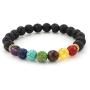 YOGA JOURNEYS 7 Chakra Stone Natural Lava Stone Reiki Infused Healing Bracelet