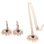 Jewelry Set for Women 18K Plated Evil Eye Earrings & Pendant Necklace ''18 Inches'' Length