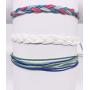 Ofeiyaa 13-16 Pcs Wave Beach Party Strand Bracelet Set Handmade Braided Rope Bracelet Colorful Wrist Cord Adjustable Friendship Bohemian Bracelet Handcrafted for Women