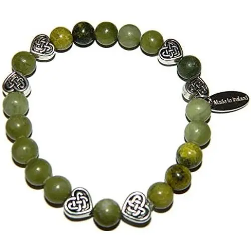 Irish Connemara Marble Celtic Heart Beaded Bracelet Irish Connemara Marble Celtic Heart Beaded Bracelet