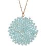 Niumike Handmade Crystal Circle Pendant Necklace for Women Disc Long Statement Necklaces with Box