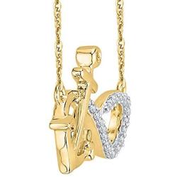 KATARINA Prong Set Diamond Anchor Infinity Pendant Necklace in Gold or Silver (1/10 cttw, G-H, I2-I3)