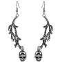 Mountainer Punk Gothic Tree Branch Skull Skeleton Dangle Drop Earrings for Women Scary Halloween Jewelry Accessory