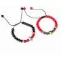 Barsly 1 pc Charm Gold Silver Spartan Helmet Black and Red Beads Braided Bracelet Adjustable Jewelry for Men Barsly 1 pc Charm Gold Silver Spartan Helmet Black and Red Beads Braided Bracelet Adjustable Jewelry for Men