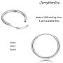Small Silver Hoop Earrings-3 Pairs Cartilage Earring Hoop Set|Silver Hoop Earrings for Women Men Girls Boys Lips Nose Rings 8/10/12mm