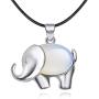 JXMYBA Cute Elephant Pendant Necklace Womens Mens Healing Chakra Gemstone Pendant Meditation Jewelry Lucky Birthstone Necklace with Stainless Steel Necklace with Gift Box Packaging