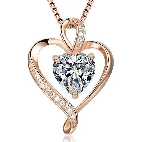 Heart Necklaces for Women 925 Sterling Silver Pendant Necklace Rose Gold Plated White Gold/14K Gold Plated Love Necklace for Her Girlfriend Wife Valentines Day Birthday Women Jewelry Gifts 18''+2'' Heart Necklaces for Women 925 Sterling Silver Pendant Necklace Rose Gold Plated White Gold/14K Gold Plated Love Necklace for Her Girlfriend Wife Valentines Day Birthday Women Jewelry Gifts 18''+2''