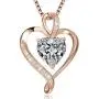 Heart Necklaces for Women 925 Sterling Silver Pendant Necklace Rose Gold Plated White Gold/14K Gold Plated Love Necklace for Her Girlfriend Wife Valentines Day Birthday Women Jewelry Gifts 18''+2'' Heart Necklaces for Women 925 Sterling Silver Pendant Necklace Rose Gold Plated White Gold/14K Gold Plated Love Necklace for Her Girlfriend Wife Valentines Day Birthday Women Jewelry Gifts 18''+2''