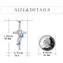 POPLYKE Butterfly Cross Necklace 925 Sterling Silver Cross Pendant Necklace for Women Girls Butterfly Jewelry Gifts