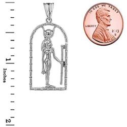 Fine Sterling Silver Hathor Egyptian God Pendant Necklace