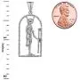 Fine Sterling Silver Hathor Egyptian God Pendant Necklace