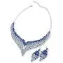 Shop LC Wedding Bridal Crystal Earrings Statement Bib Necklace Jewelry Set for Women Mothers Day Gifts 20'' Cttw 49.2 (White/Red/Blue/Green/Pink)