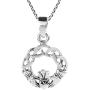 AeraVida Claddagh Heart Round Celtic Knot .925 Sterling Silver Pendant Necklace