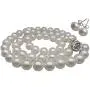 Pearl Romance II Round Pearl II White Pearl Necklace Jewelry Stud Earrings 2 Piece Set for Women Wedding Brides Bridesmaids Cultured Freshwater