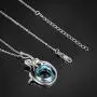 Mermaid Necklace S925 Sterling Silver Crystal Little Mermaid Pendant Necklace Mermaid Jewelry Gifts for Women Girls Mom
