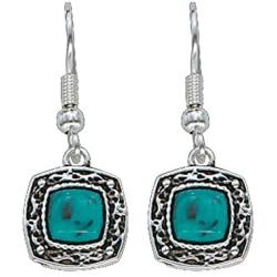 Montana Silversmiths Womens Blue Earth Drop Earrings Silver One Size
