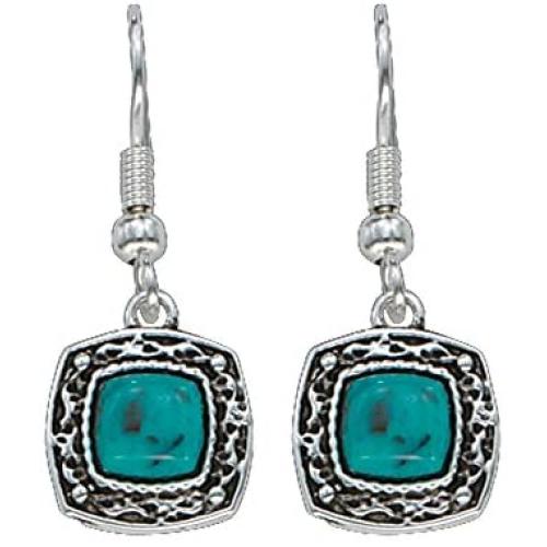 Montana Silversmiths Womens Blue Earth Drop Earrings Silver One Size